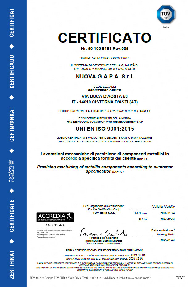 Certificazione di qualit&agrave;